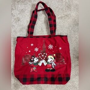 Walt Disney World Parks Red Christmas Holiday Tote Mickey Minnie Magic Kingdom